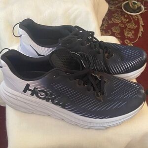 Hoka Black and White Athletic Sneakers